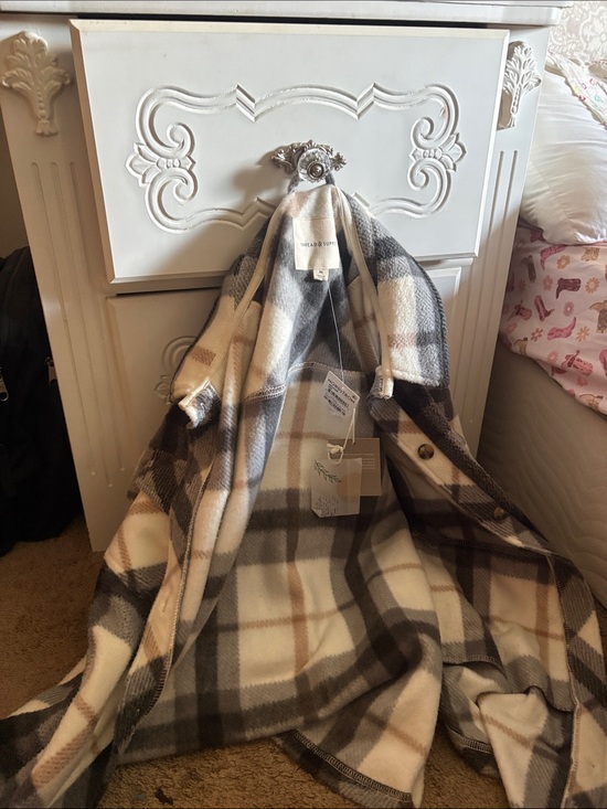 Thread & Supply Jackets & Blazers - Thread & Supply Cream, Brown and Gray Plaid Coat